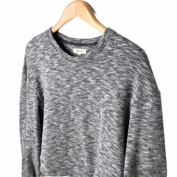 Madewell Textured Crewneck Sweatshirt Size Small Gray Slub Knit - Picture 5 of 10